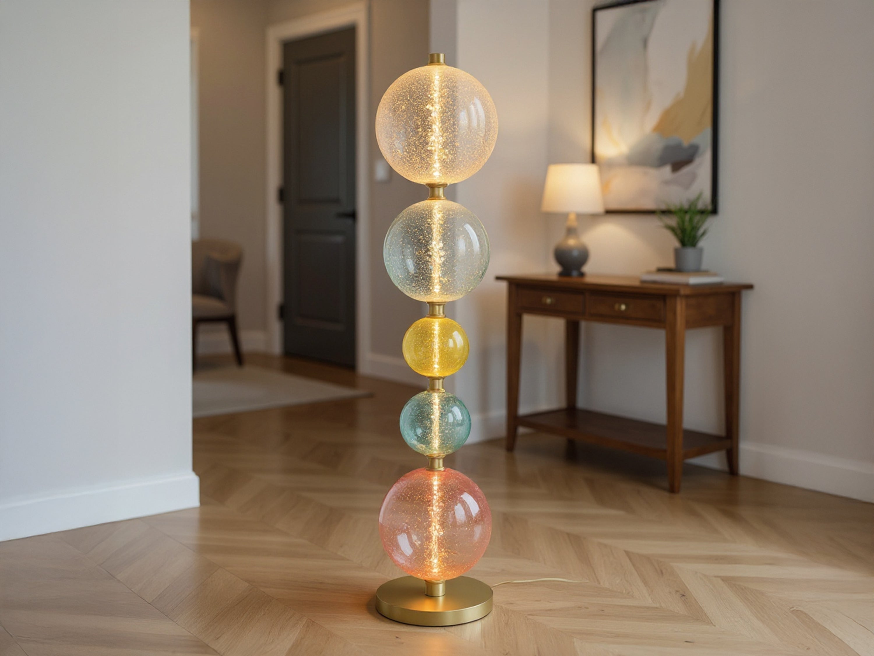 Glass Gobe Floor Lamp